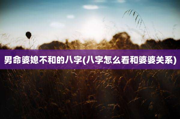 男命婆媳不和的八字(八字怎么看和婆婆关系)