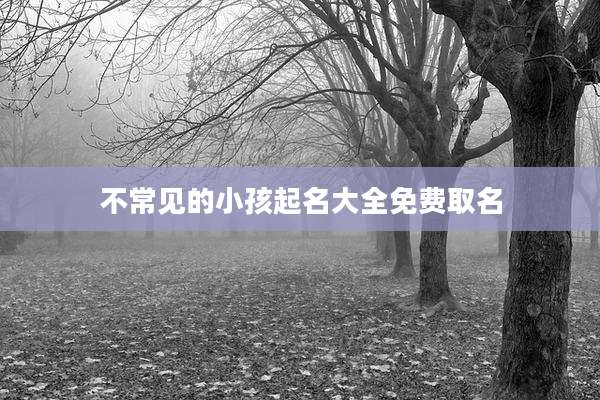 不常见的小孩起名大全免费取名
