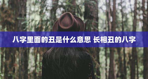 八字里面的丑是什么意思 长相丑的八字
