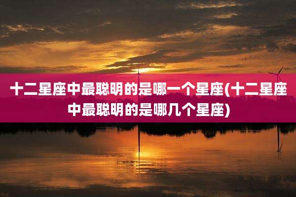 十二星座中最聪明的是哪一个星座(十二星座中最聪明的是哪几个星座)