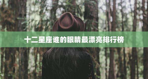 十二星座谁的眼睛最漂亮排行榜
