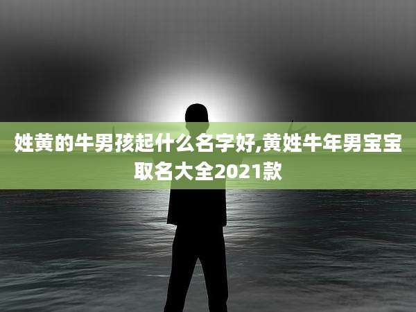 姓黄的牛男孩起什么名字好,黄姓牛年男宝宝取名大全2021款