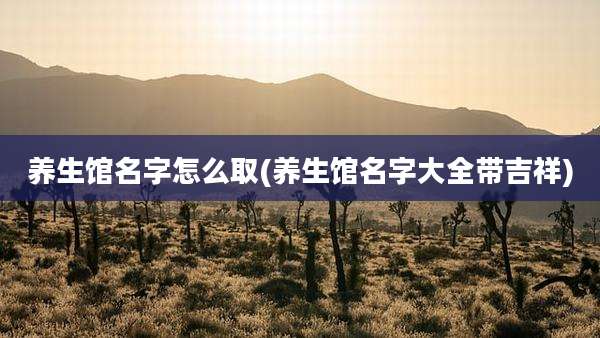 养生馆名字怎么取(养生馆名字大全带吉祥)