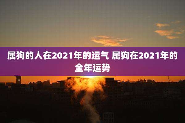 属狗的人在2021年的运气 属狗在2021年的全年运势