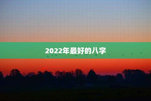 2022年最好的八字
