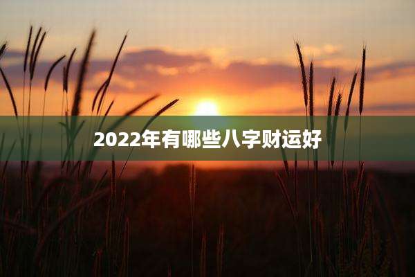 2022年有哪些八字财运好