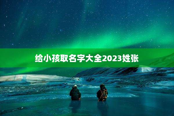 给小孩取名字大全2023姓张