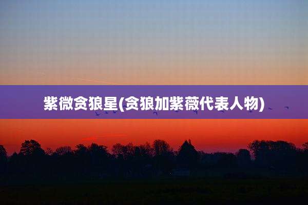紫微贪狼星(贪狼加紫薇代表人物)