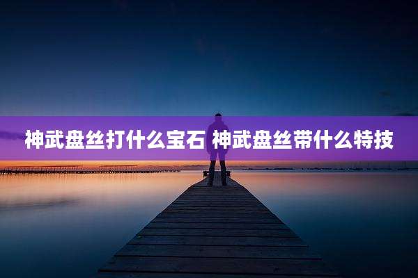 神武盘丝打什么宝石 神武盘丝带什么特技