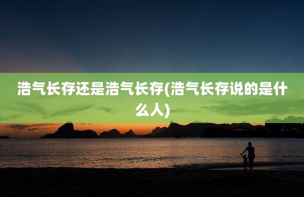 浩气长存还是浩气长存(浩气长存说的是什么人)