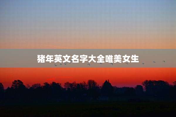 猪年英文名字大全唯美女生