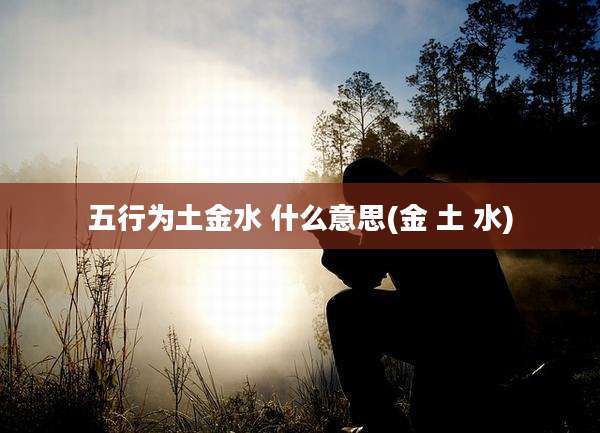 五行为土金水 什么意思(金 土 水)