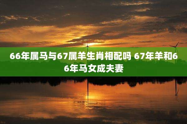 66年属马与67属羊生肖相配吗 67年羊和66年马女成夫妻
