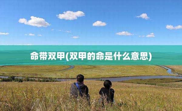 命带双甲(双甲的命是什么意思)