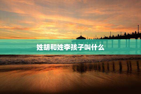 姓胡和姓李孩子叫什么