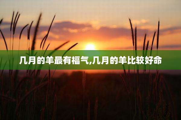 几月的羊最有福气,几月的羊比较好命