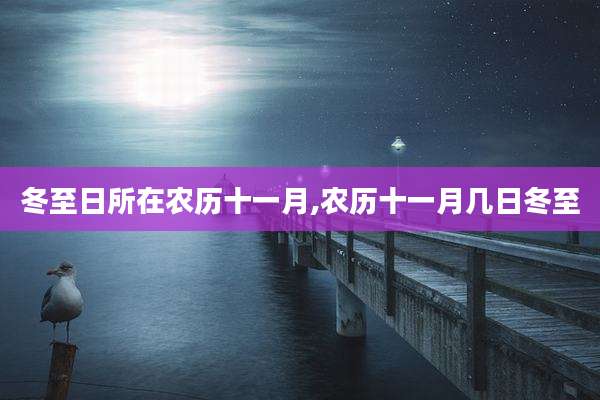 冬至日所在农历十一月,农历十一月几日冬至