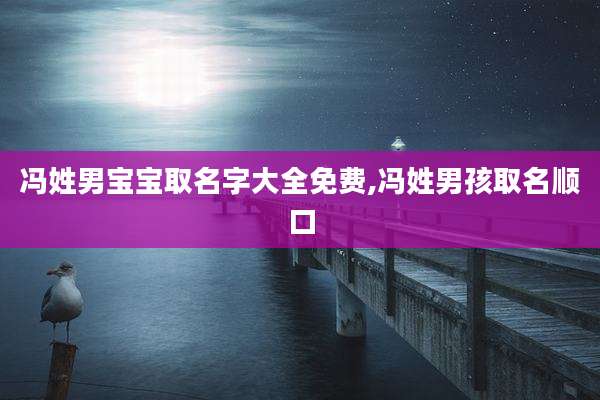 冯姓男宝宝取名字大全免费,冯姓男孩取名顺口