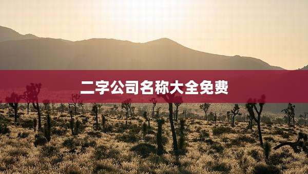二字公司名称大全免费