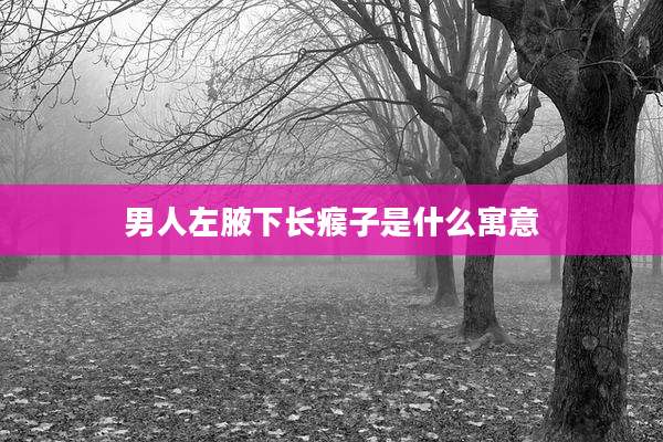男人左腋下长瘊子是什么寓意