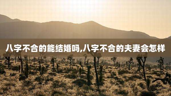 八字不合的能结婚吗,八字不合的夫妻会怎样