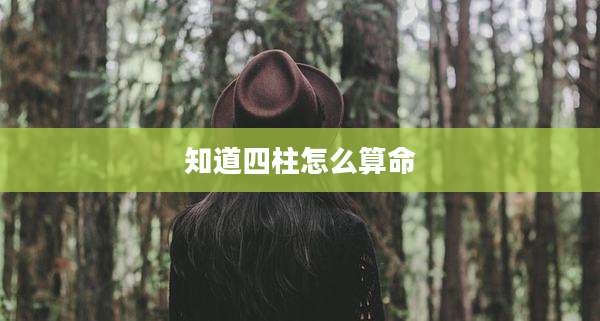 知道四柱怎么算命