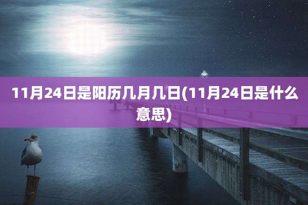 11月24日是阳历几月几日(11月24日是什么意思)