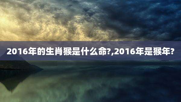 2016年的生肖猴是什么命?,2016年是猴年?