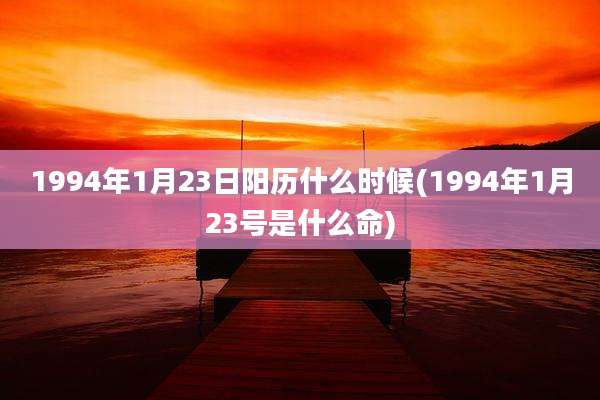 1994年1月23日阳历什么时候(1994年1月23号是什么命)