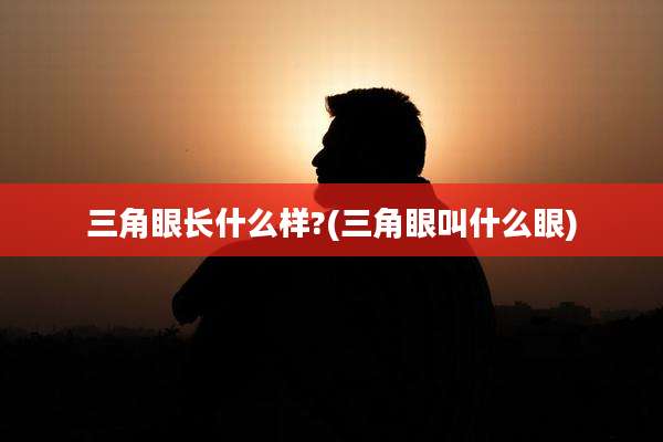 三角眼长什么样?(三角眼叫什么眼)