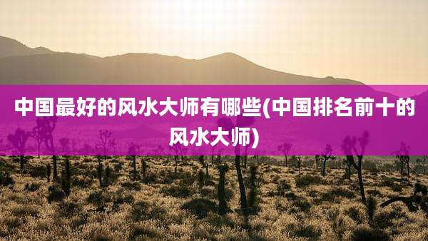中国最好的风水大师有哪些(中国排名前十的风水大师)