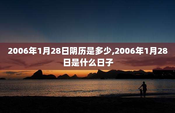 2006年1月28日阴历是多少,2006年1月28日是什么日子