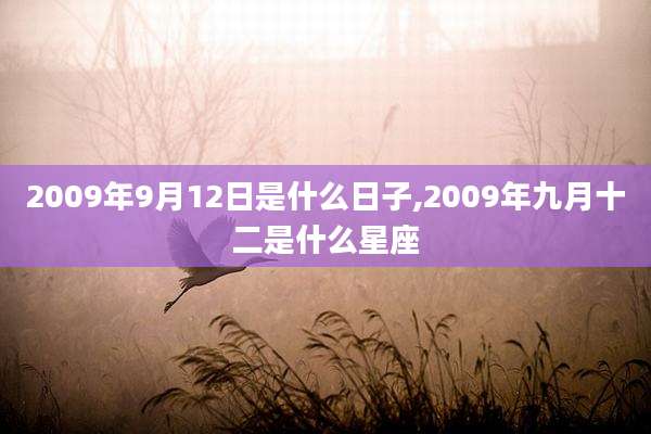 2009年9月12日是什么日子,2009年九月十二是什么星座