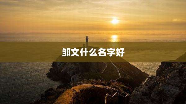 邹文什么名字好