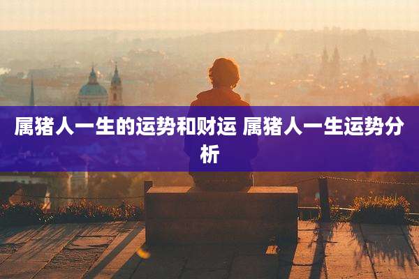 属猪人一生的运势和财运 属猪人一生运势分析
