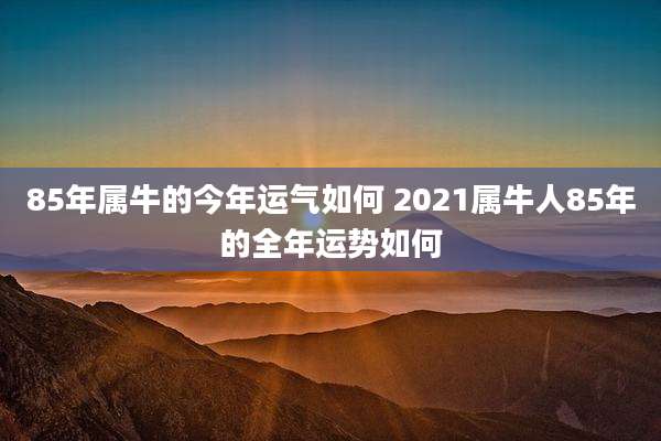 85年属牛的今年运气如何 2021属牛人85年的全年运势如何