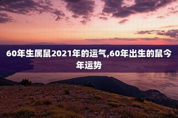 60年生属鼠2021年的运气,60年出生的鼠今年运势