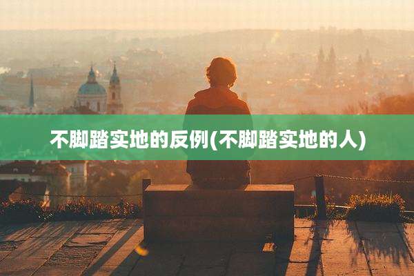 不脚踏实地的反例(不脚踏实地的人)