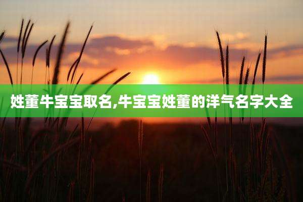 姓董牛宝宝取名,牛宝宝姓董的洋气名字大全