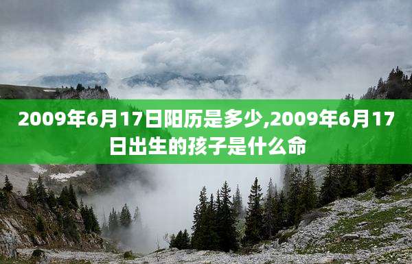 2009年6月17日阳历是多少,2009年6月17日出生的孩子是什么命