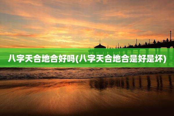 八字天合地合好吗(八字天合地合是好是坏)