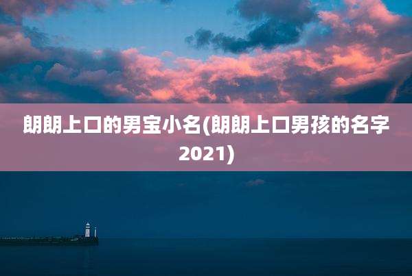 朗朗上口的男宝小名(朗朗上口男孩的名字2021)