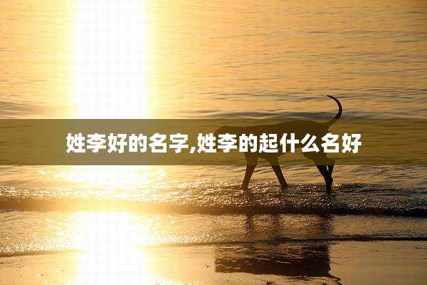 姓李好的名字,姓李的起什么名好