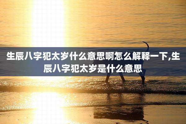 生辰八字犯太岁什么意思啊怎么解释一下,生辰八字犯太岁是什么意思
