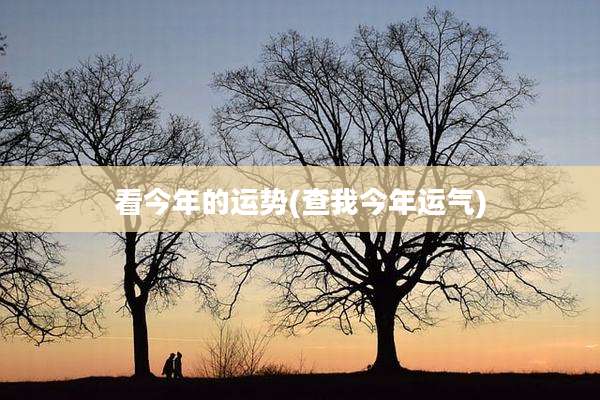 看今年的运势(查我今年运气)
