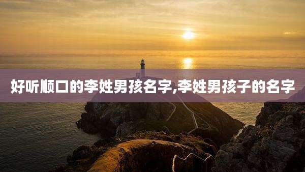 好听顺口的李姓男孩名字,李姓男孩子的名字