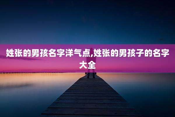 姓张的男孩名字洋气点,姓张的男孩子的名字大全