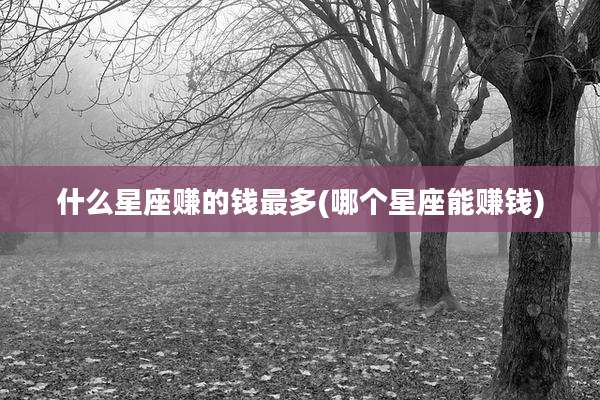 什么星座赚的钱最多(哪个星座能赚钱)
