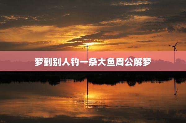 梦到别人钓一条大鱼周公解梦