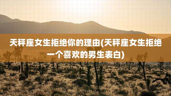 天秤座女生拒绝你的理由(天秤座女生拒绝一个喜欢的男生表白)